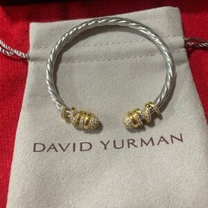 David Yurman Silver and Gold Cable Bracelet